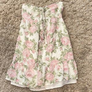 Sky to Moon strapless floral mini dress in small